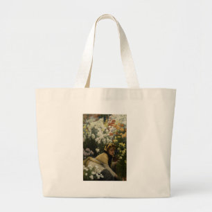 James Tissot Chrysanthemums Large Tote Bag