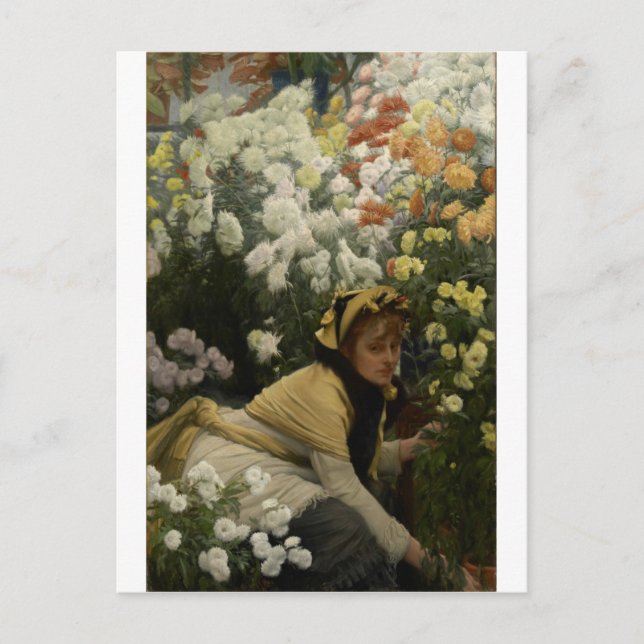 James Tissot Chrysanthemums Postcard (Front)