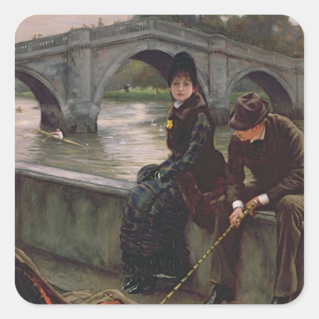 James Tissot | Richmond Bridge, c.1878 Square Sticker (Front)