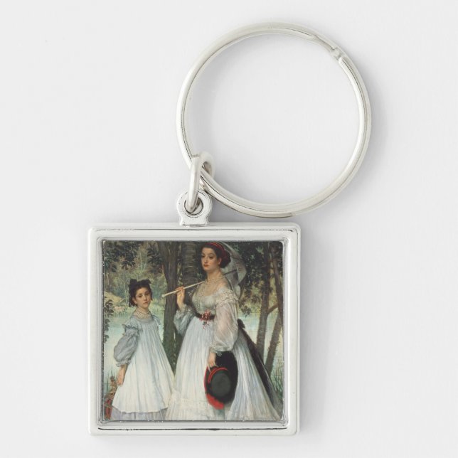 James Tissot | The Two Sisters: Portrait, 1863 Key Ring (Front)