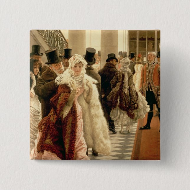 James Tissot | The Woman of Fashion , 1883-5 15 Cm Square Badge (Front)
