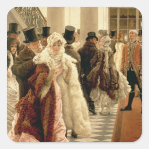 James Tissot The Woman of Fashion , 1883-5 Square Sticker