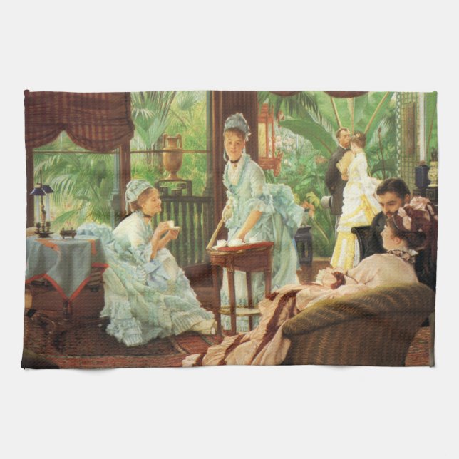 James Tissot Victorian Tea Party Kitchen Towel (Horizontal)