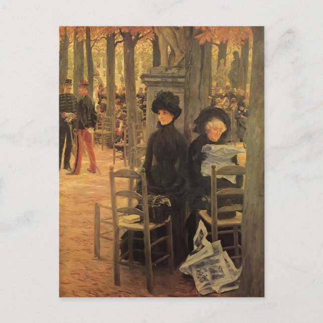 James Tissot- Without A Dowry,Luxembourg Gardens Postcard (Front)