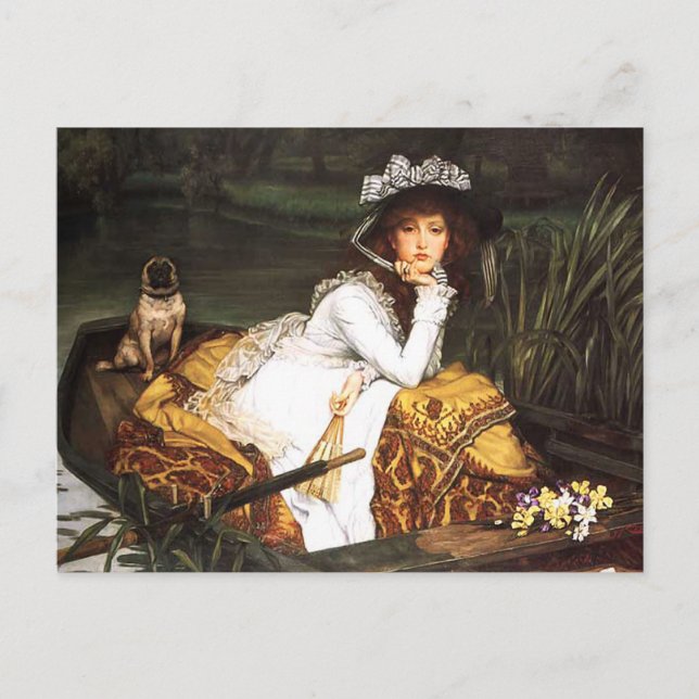James Tissot Young Lady in a Boat Postcard (Front)