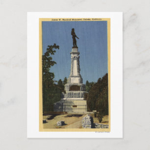 James W. Marshall Monument View # 2 Postcard