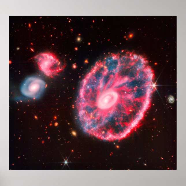 James Webb Cartwheel Galaxy (NIRCam and MIRI) Poster (Front)