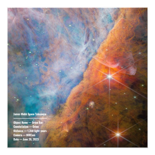 James Webb Orion Constellation Bar (NIRCam Image) Photo Print (Front)
