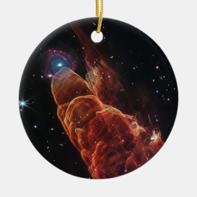 James Webb Space Telescope Cosmic Tornado Ceramic Ornament (Front)