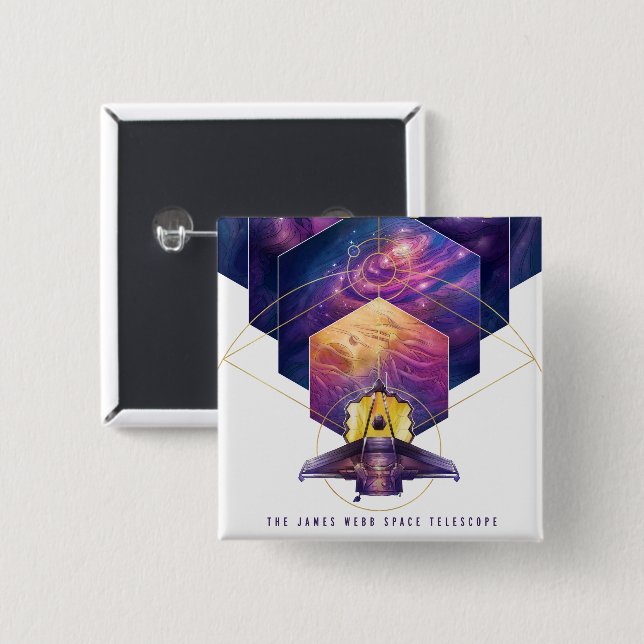 James Webb Space Telescope Illustration Art 15 Cm Square Badge (Front & Back)