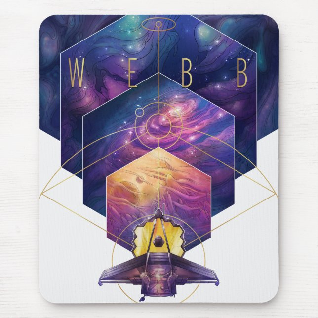 James Webb Space Telescope Illustration Art Mouse Pad (Front)