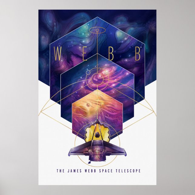 James Webb Space Telescope Illustration Art Poster (Front)