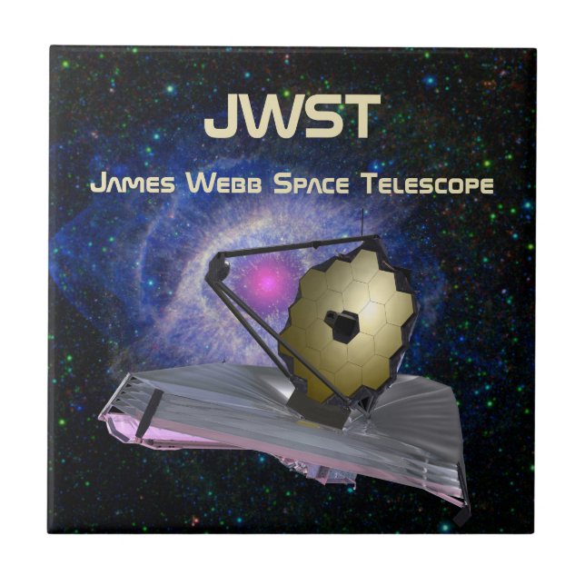 James Webb Space Telescope JWST Ceramic Tile (Front)