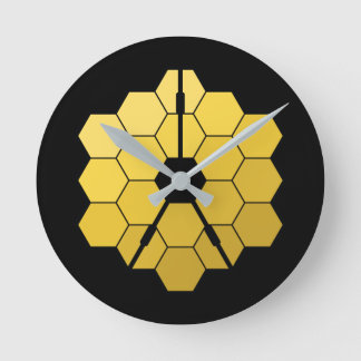 James Webb Space Telescope (JWST) Golden Mirror Th Round Clock
