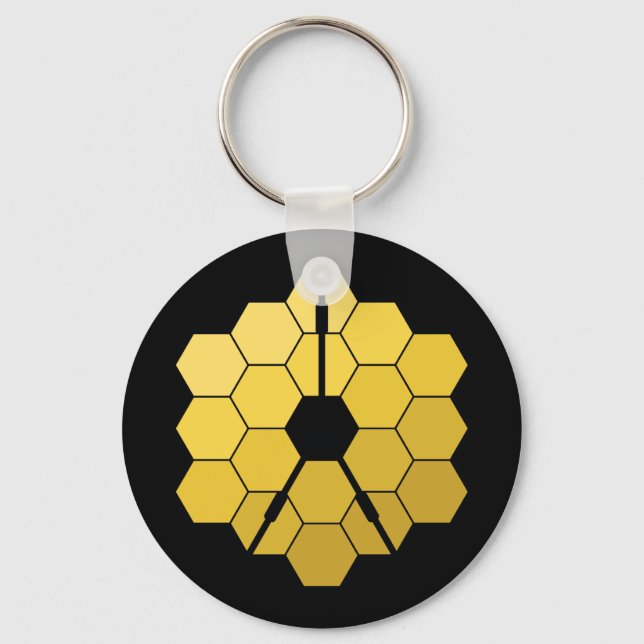 James Webb Space Telescope Yellow Mirror Artwork Key Ring (Front)