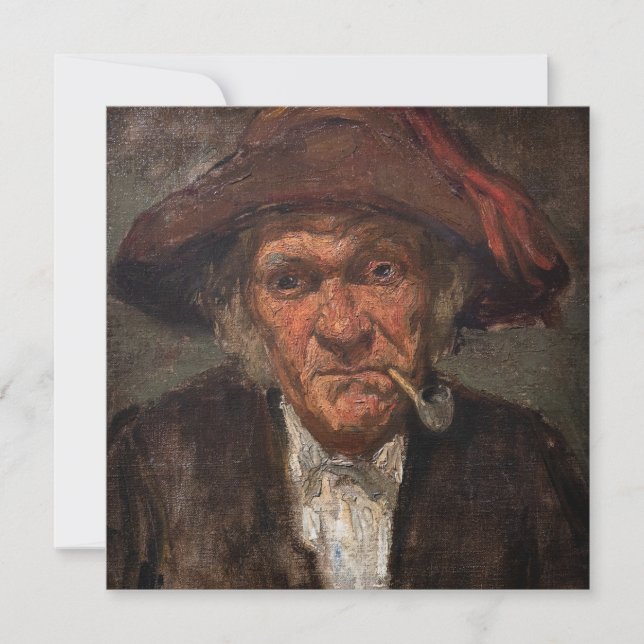James Whistler - Man Smoking a Pipe Invitation (Front)