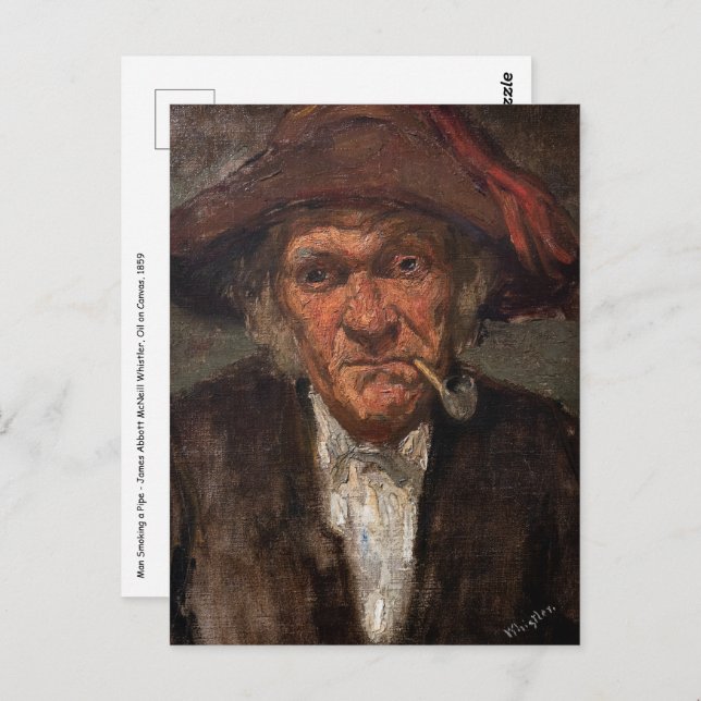 James Whistler - Man Smoking a Pipe Postcard (Front/Back)