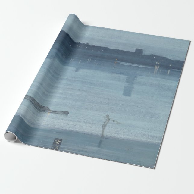 James Whistler - Nocturne: Chelsea Wrapping Paper (Unrolled)