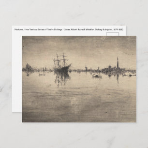 James Whistler - Nocturne, from Venice Postcard