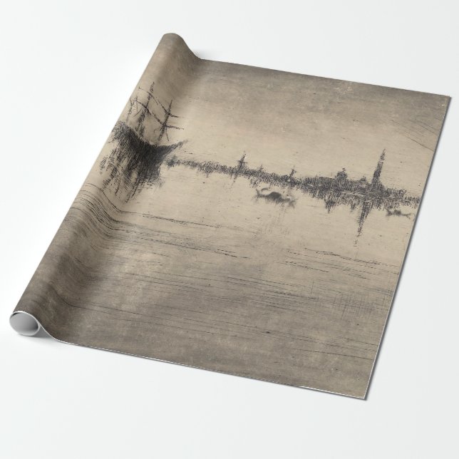 James Whistler - Nocturne, from Venice Wrapping Paper (Unrolled)