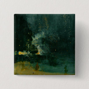 James Whistler - Nocturne in Black and Gold 15 Cm Square Badge