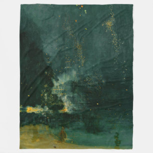 James Whistler - Nocturne in Black and Gold Fleece Blanket