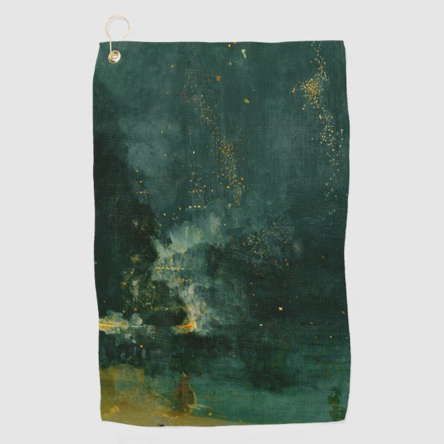 James Whistler - Nocturne in Black and Gold Golf Towel (Front)