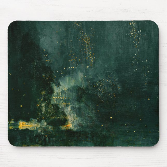 James Whistler - Nocturne in Black and Gold Mouse Pad (Front)