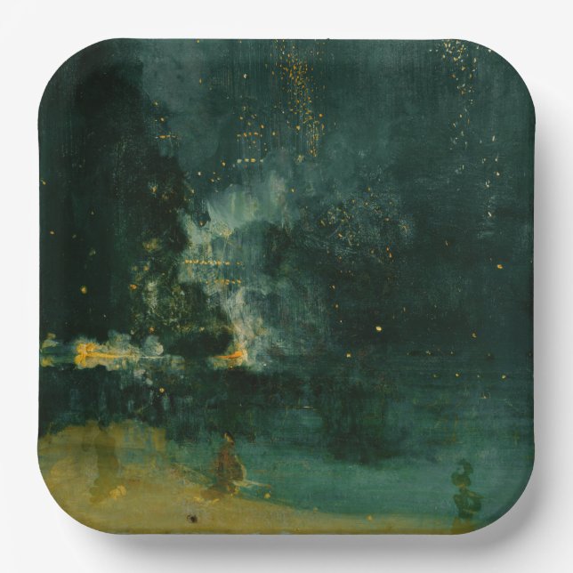 James Whistler - Nocturne in Black and Gold Paper Plate (Front)