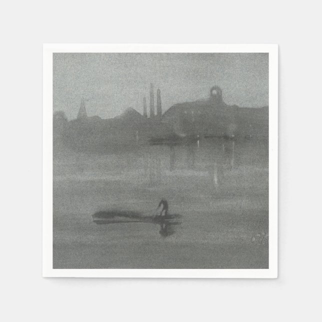 James Whistler - Nocturne: The Thames at Battersea Napkin (Front)