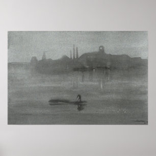 James Whistler - Nocturne: The Thames at Battersea Poster