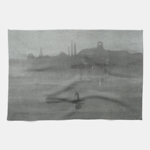 James Whistler - Nocturne: The Thames at Battersea Tea Towel
