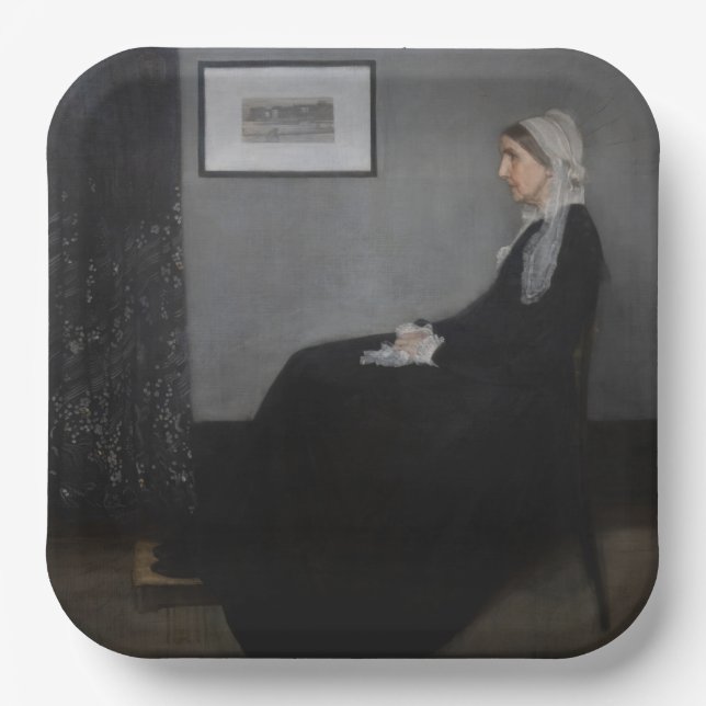 James Whistler - Portrait of the Artist's Mother Paper Plate (Front)