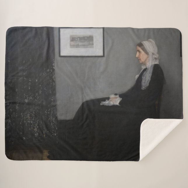 James Whistler - Portrait of the Artist's Mother Sherpa Blanket (Front (Horizontal))