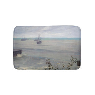 James Whistler - Symphony in Grey and Green Bath Mat