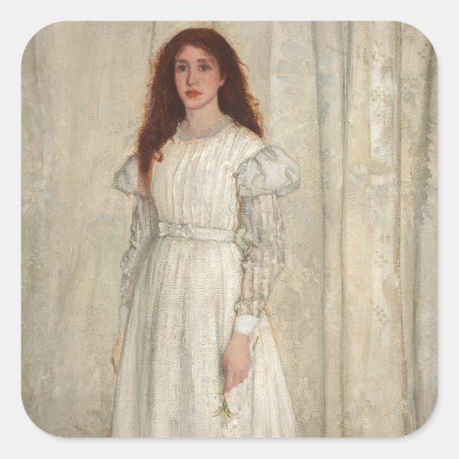 James Whistler - Symphony in White No. 1 Square Sticker (Front)