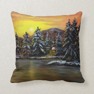 James' Winter Cabin by Ave Hurley Cushion