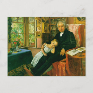 James Wyatt and his Granddaughter Mary Postcard