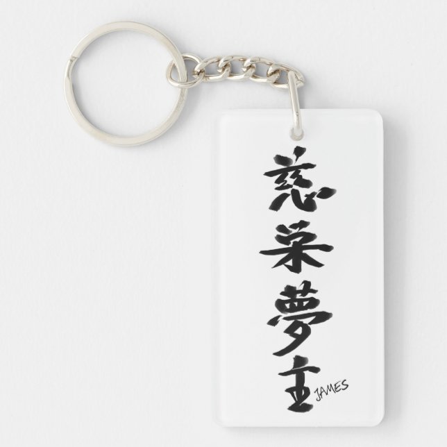 JAMES - Your firstname in Japanese Kanji Key Ring (Front)