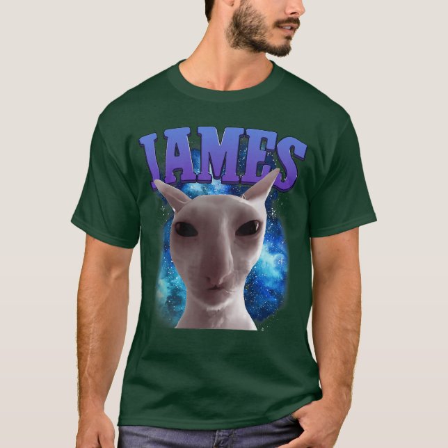 Jameshe Cat Meme Funny Silly Cats Brainrot Meme Ca T-Shirt (Front)