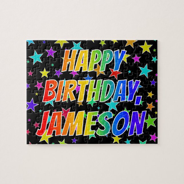 "JAMESON" First Name, Fun "HAPPY BIRTHDAY" Jigsaw Puzzle (Horizontal)