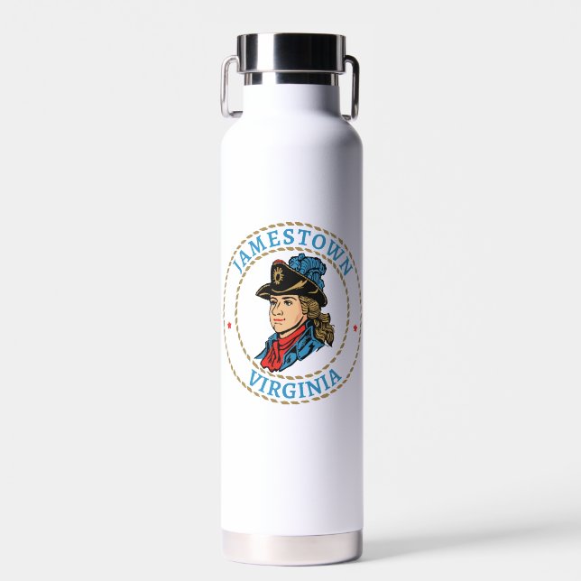 Jamestown Virginia Colonial Water Bottle (Front)