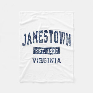 Jamestown Virginia Va Vintage Established Sports D Fleece Blanket