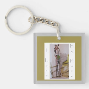 Jamie & Penelope the donkey, I love my mare Key Ring