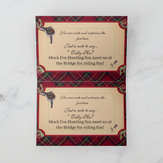 jamie & poppy tartan hunt note card