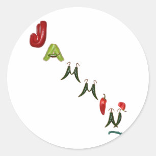 Jammin' Chilli Peppers Classic Round Sticker