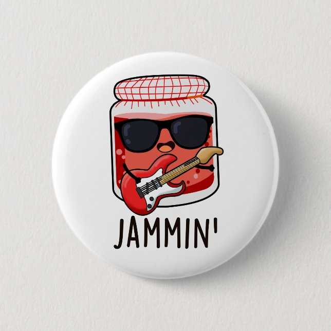 Jammin Funny Rocker Jam Pun  6 Cm Round Badge (Front)