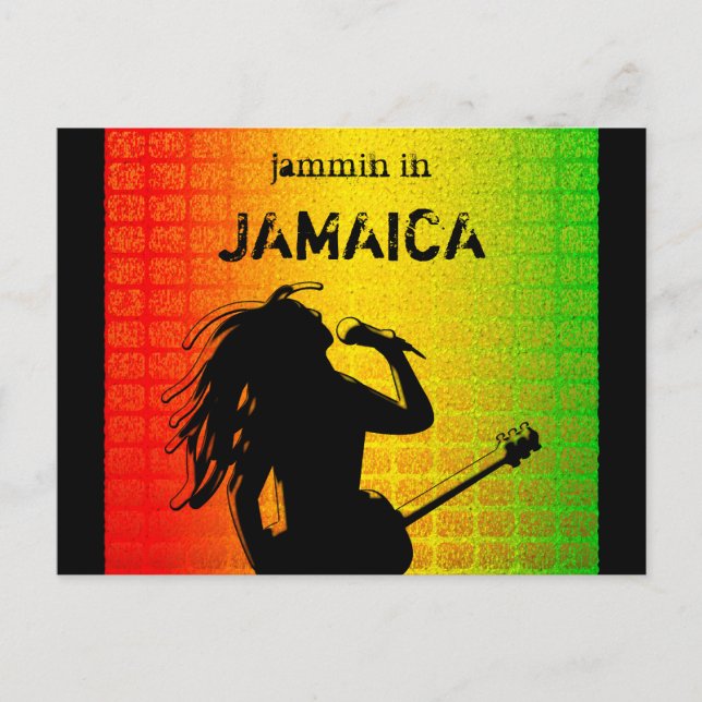 Jammin in Jamaica Reggae Rastaman Rasta Postcard (Front)