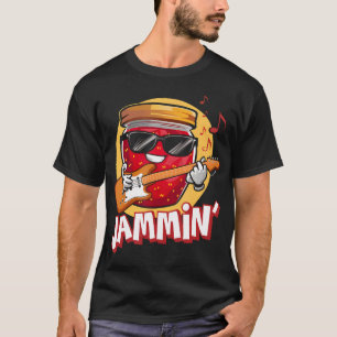 Jammin Strawberry Jam Playing A Guitar Rock N Roll T-Shirt