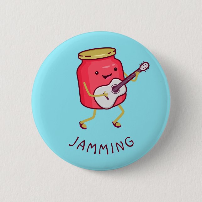 Jamming Pun 6 Cm Round Badge (Front)